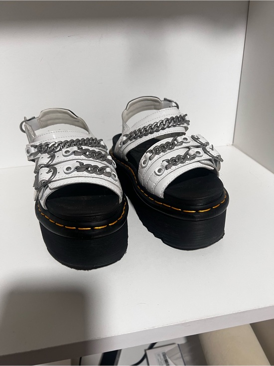 Dr. Martens Shoes - Dr. Martens White Platform Chain Strap Sandals